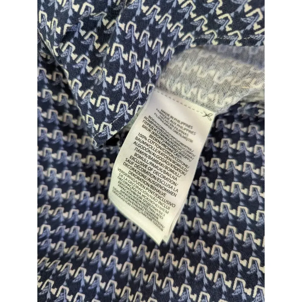 Polo Ralph Lauren Men's Medium Blue P Wing Print Cotton Button Down Shirt